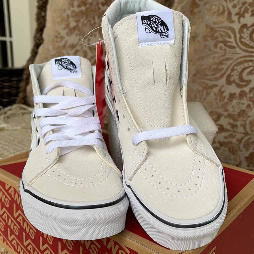 Vans Sk8-Hi Checker Flame Classic White Mens - Picture 8 of 16